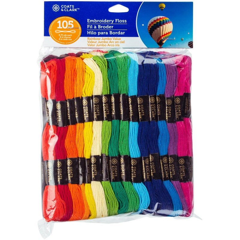 SHUTTLE | Coats Doli Embroidery Thread Cotton Assorted 50 Skeins (25 Colors X 2) 1.2G Each, Multicolour