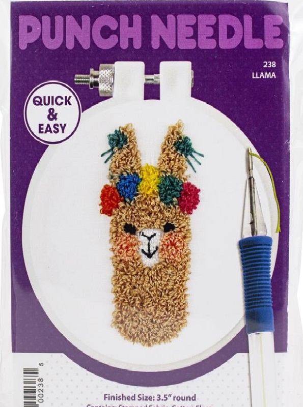 Llama Punch Needle Kit 3.5" Round StitchIt Central