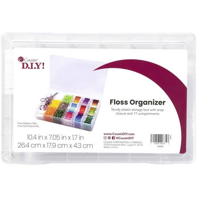 Deep Floss Caddy and Organizer with 50 Bobbins