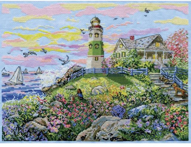 Watching The Sunset (14 Count) - Cross Stitch Kit 11"X14"