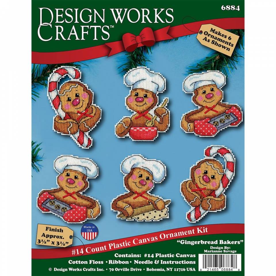 Design Works Village - Christmas Ornaments - Plastic Canvas Kit 6879 -  123Stitch
