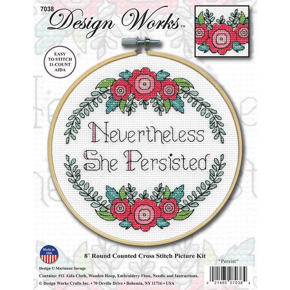 Persist (11 Count) Cross Stitch Kit 8" Round StitchIt Central