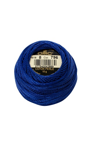 DMC Pearl Cotton Size 8 Embroidery Thread - Medium Blue (87 Yards)