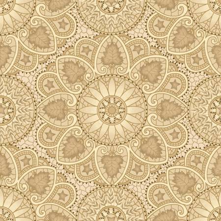 Taupe Mandala Allover 108 Wide Back # 464-44: Stitch-It Central