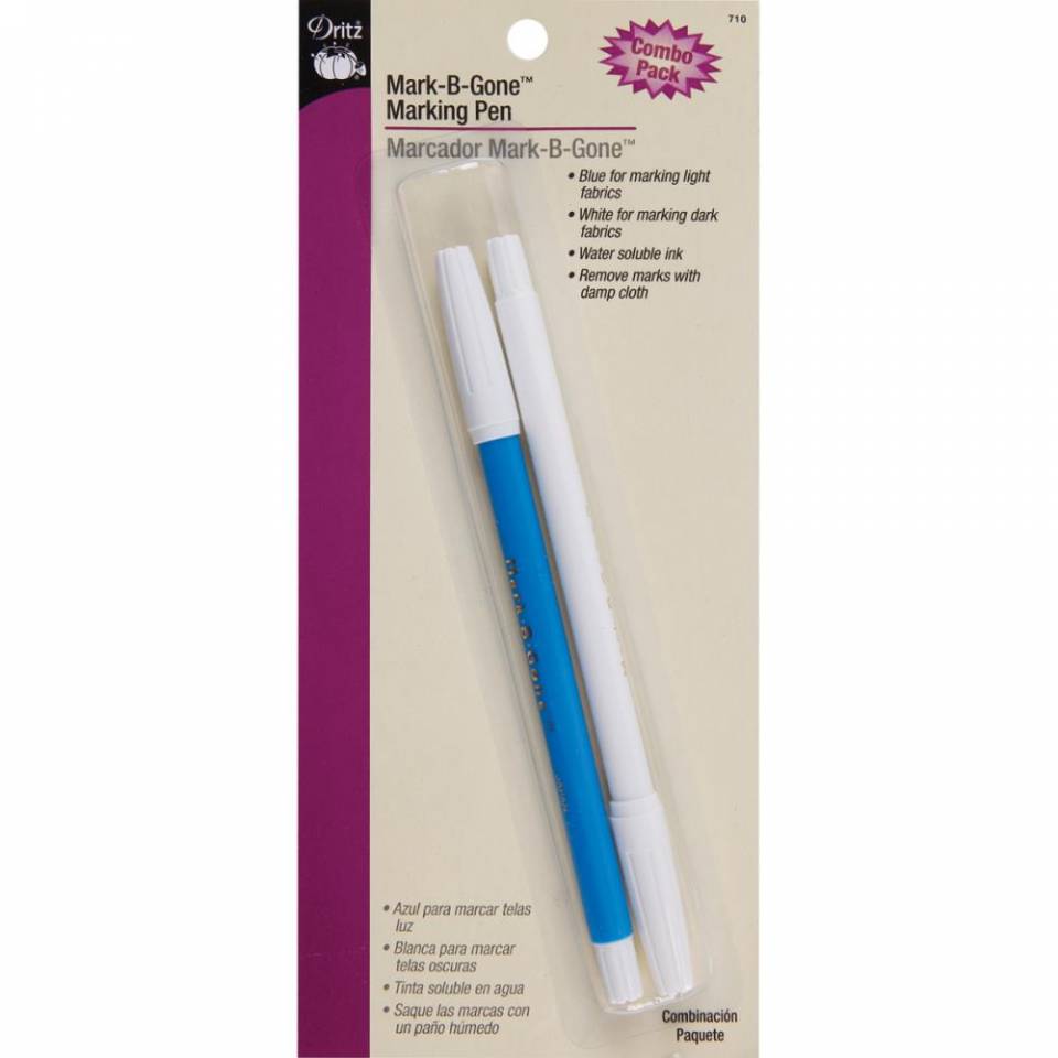 Mark-B-Gone Marking Pen White & Blue Combo 2/Pkg 710: Stitch-It