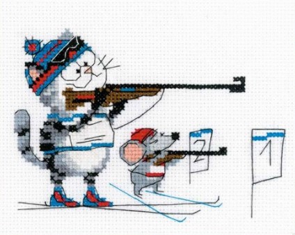 Quick BIATHLON EASY  品番QE 14 Biathlon (14 Count) - Counted Cross Stitch Kit 6.3
