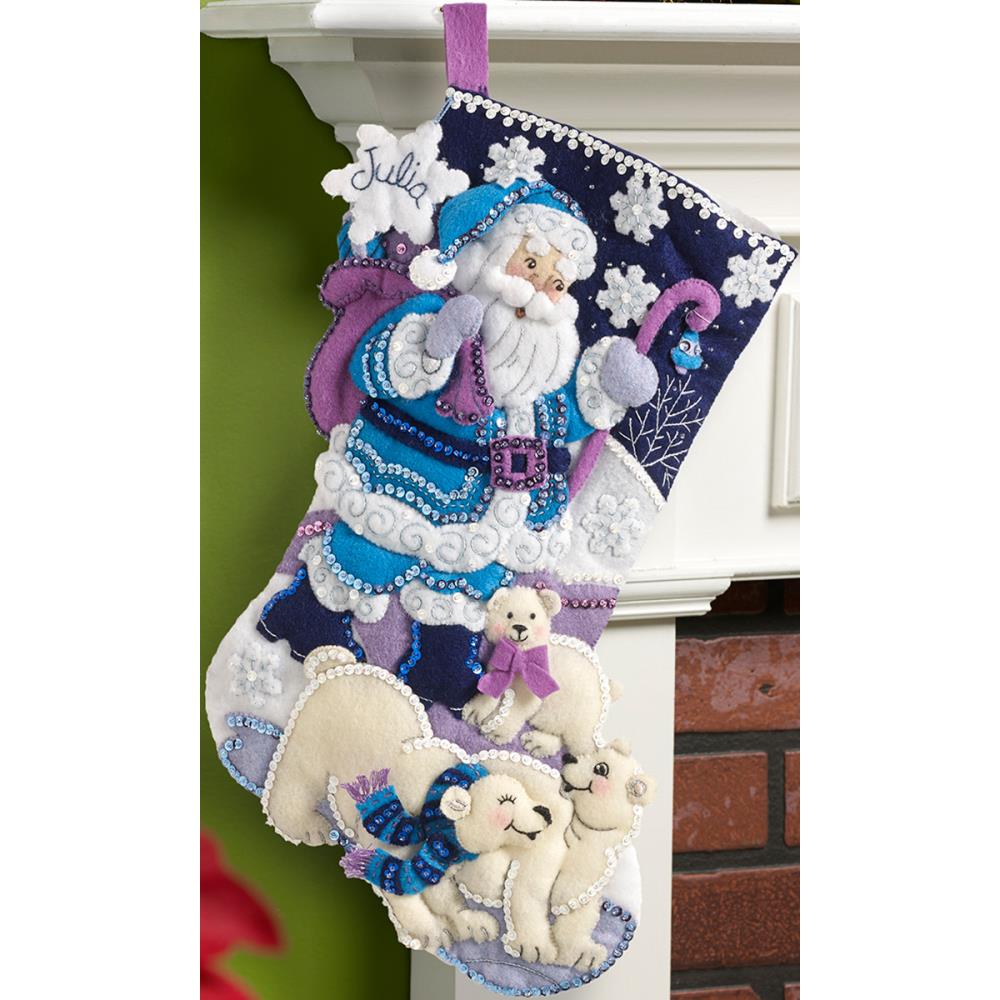 Arctic Santa - Felt Applique Stocking Kit 18