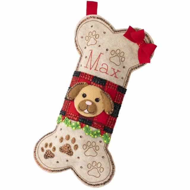 Doggy Treat - Felt Applique Stocking Kit 18" Long