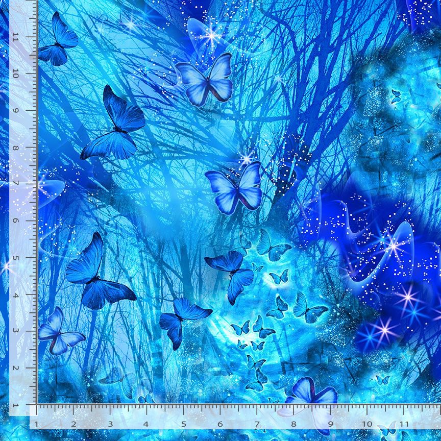 Cosmic Butterfly - Turquoise Bright Night Butterflies Royalty