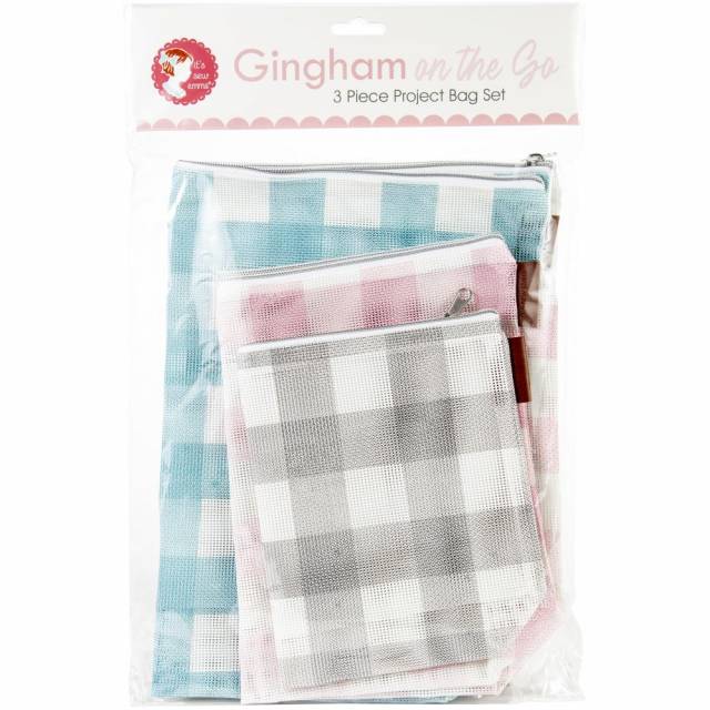 It's Sew Emma Mesh Gingham Project Bag Set 3/Pkg
