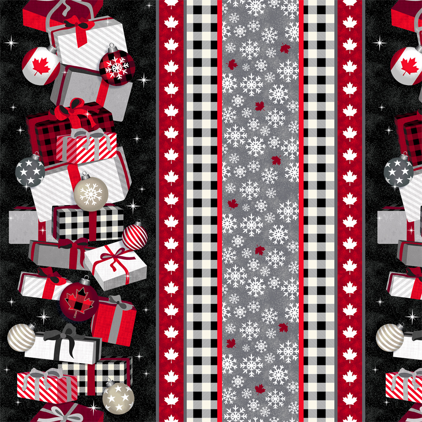 Canadian Christmas - 52760D-2 Red Border Print - Quilting Fabric ...