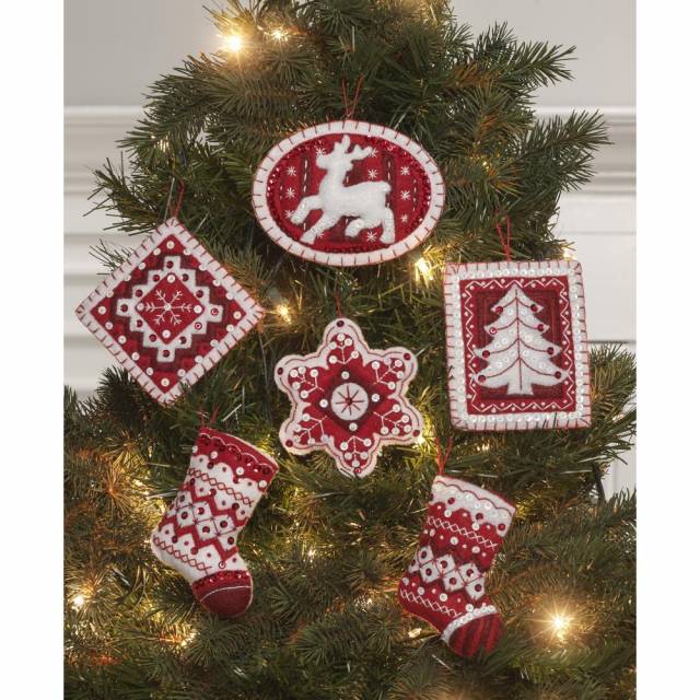 --Bucilla - Nordic Christmas Ornaments Set Of 6 - Felt Kits