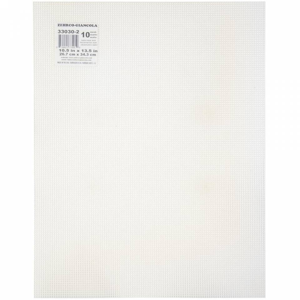 Zehrco Perforated Plastic Canvas - 10 Count White 10.5