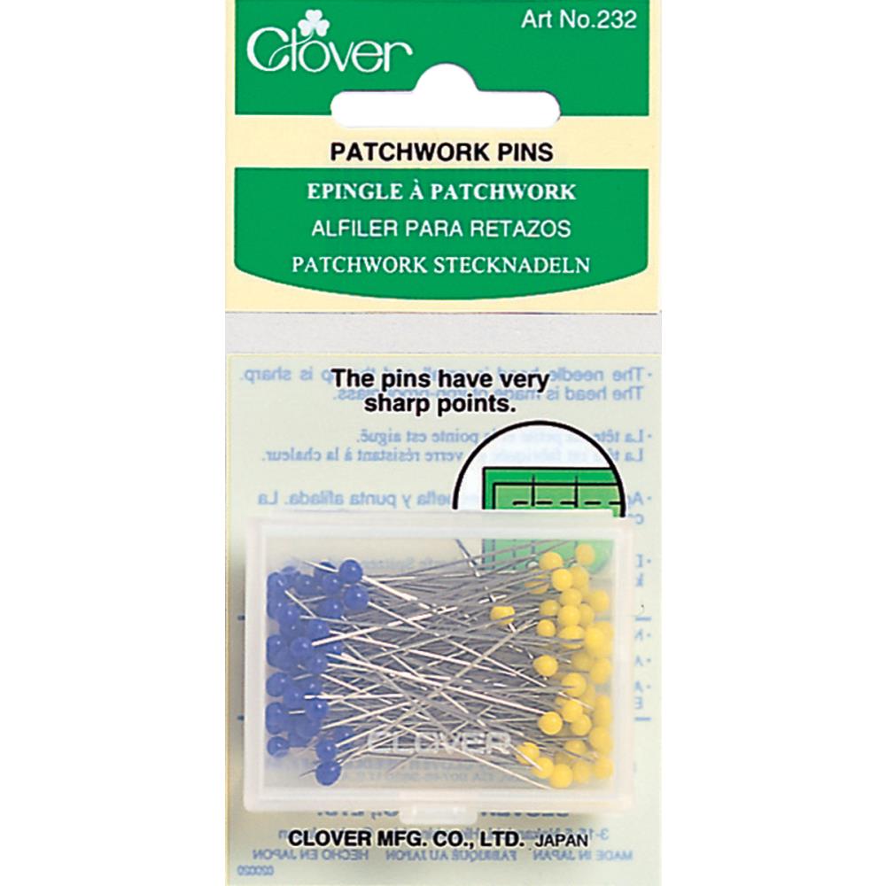 Clover Patchwork Glasshead Pins Size 23 - 1 7/16