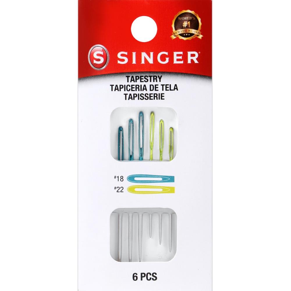 SINGER Tapestry Color Eye Needles Size 18 & 22 (6/Pkg) StitchIt Central