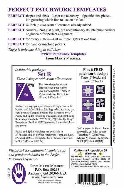 Perfect Patchwork Templates Set R Peaky & Spike MM8019