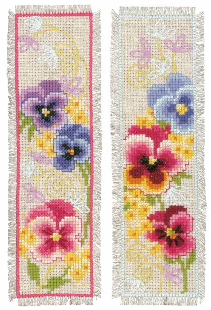 Violets Bookmarks (14 Count) PN-0169953 - Cross Stitch Kit