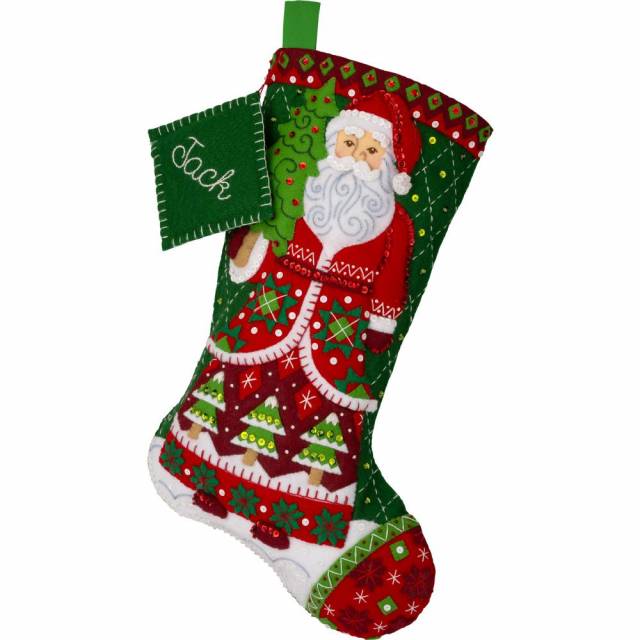 Bucilla Santa's Quilted Delight 18" Long - Felt Applique Kit