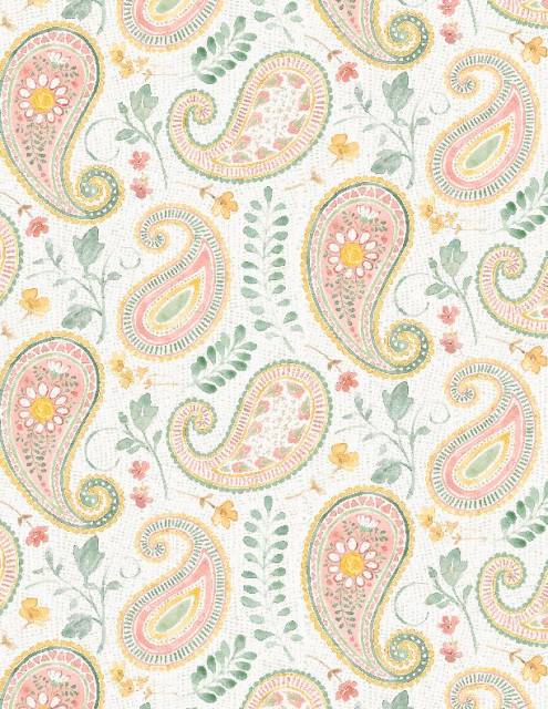 Daisy Days - Cream/Multi Paisley 83314-137 - Quilting Fabric
