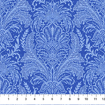 Delft Dynasty - Medium Blue Damask 28356-44 - Quilting Fabric