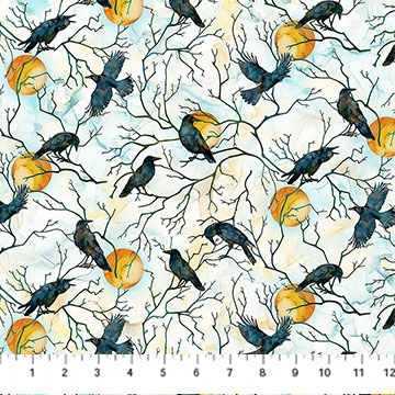 Raven's Call - Raven Moon White Multi DP28947-10 - Quilting Fabric ...