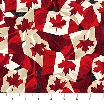 Oh Canada 14 - Stonehenge - Flags Red Cream 29021-24 - Quilting Fabric ...