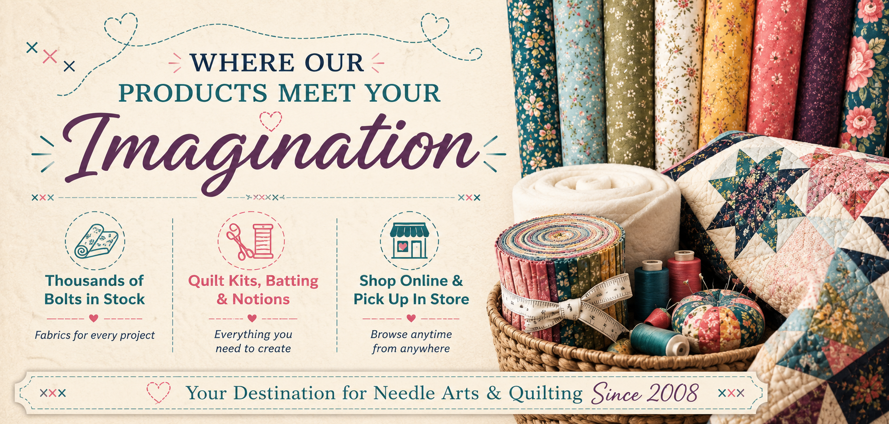 Your Destination for Needle Arts & Quilting Since 2008