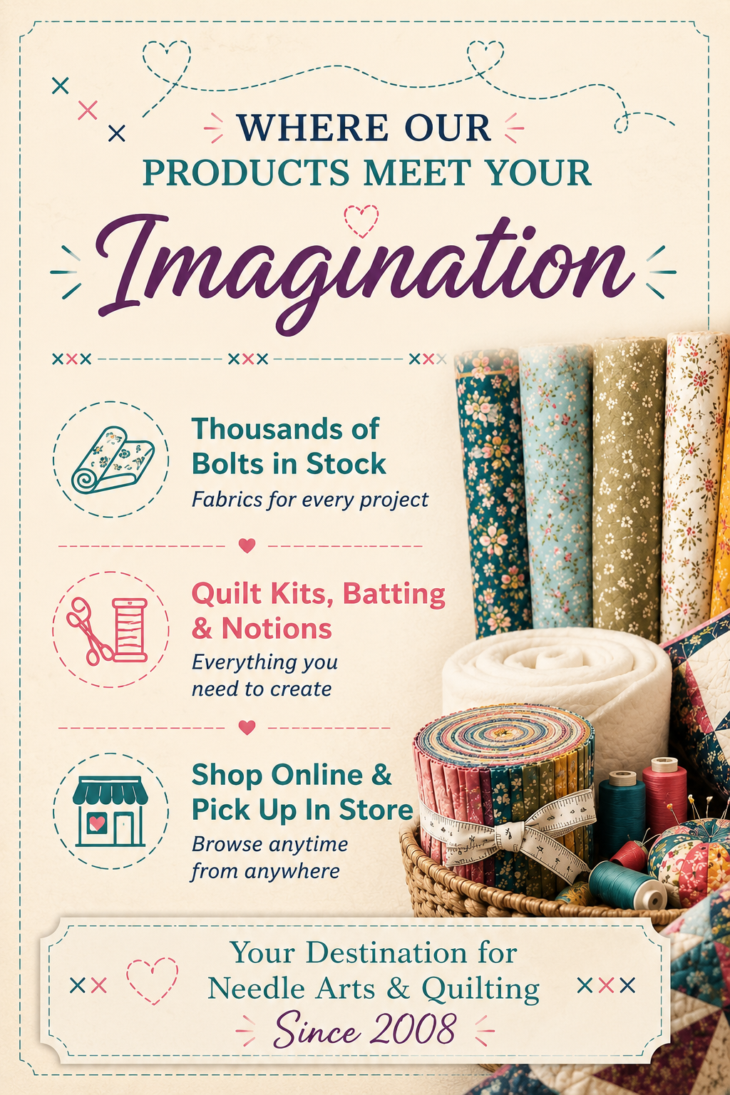 Your Destination for Needle Arts & Quilting Since 2008