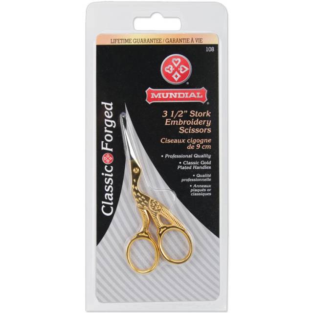 Mundial Classic Forged Stork Embroidery Scissors 3.5"